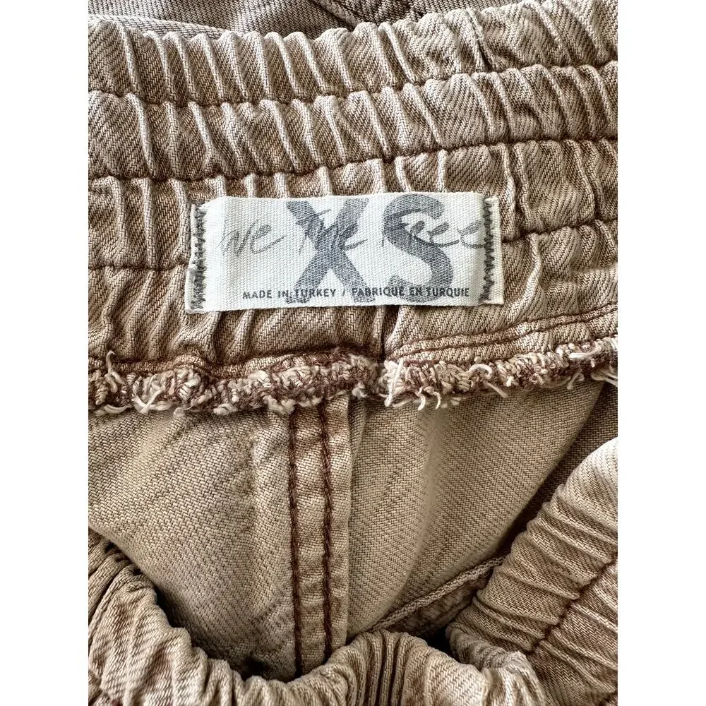 Free People We The Free Arcadia Denim Harem Pants Tan Camel Cropped X-Small